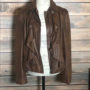 INC INTERNATIONAL CONCEPTS JACKET FAUX SUEDE BROWN